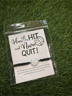 Hustle, Hit and Never Quit Volleyball Bracelet - 1